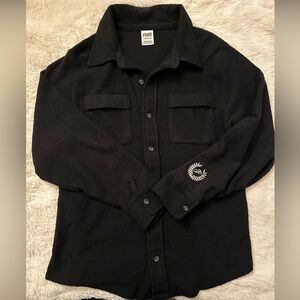 PINK Victoria's Secret Black Casual Button Down Top